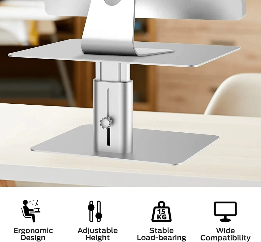iDock Adjustable Height Metal Desktop Stand Storage Organizer Monitor Riser Stand - iDock Laptopstand