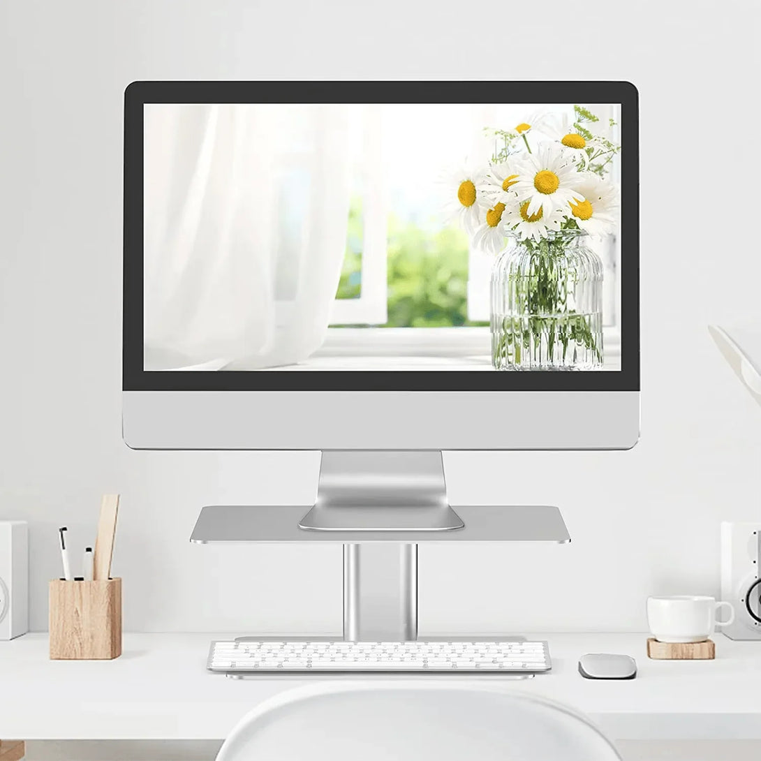 iDock Adjustable Height Metal Desktop Stand Storage Organizer Monitor Riser Stand - iDock Laptopstand