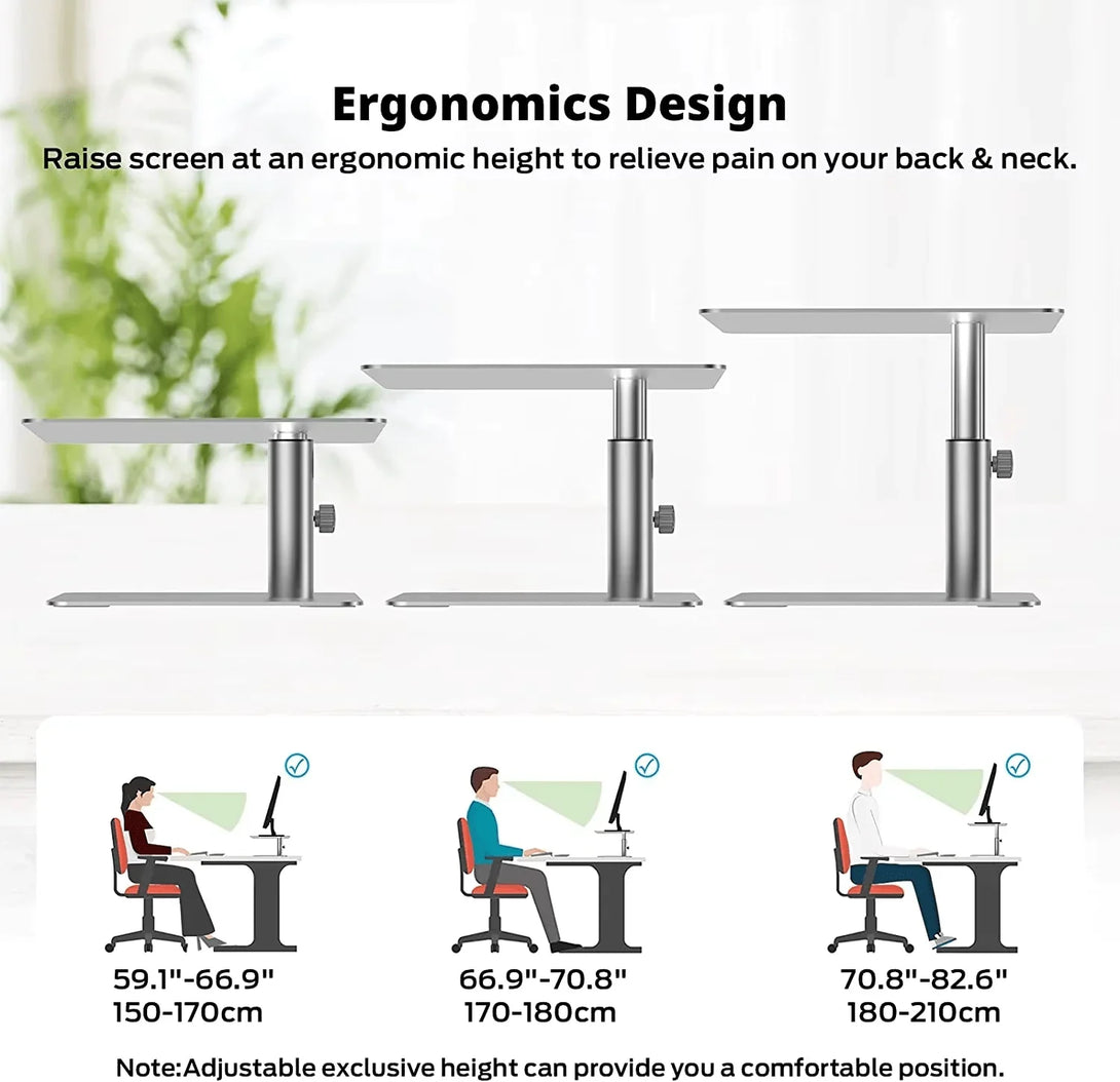 iDock Adjustable Height Metal Desktop Stand Storage Organizer Monitor Riser Stand - iDock Laptopstand