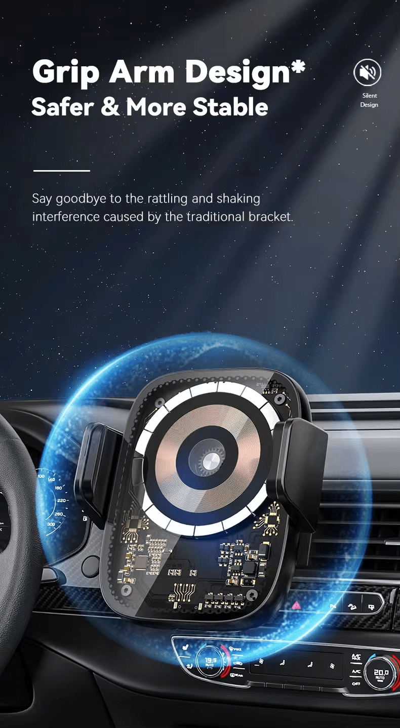 iDock Adjustable Magnetic Car 15W Wireless Fast Charging Stand for Phone - iDock Laptopstand