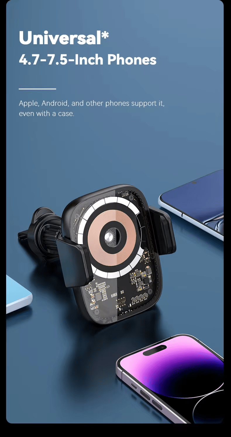 iDock Adjustable Magnetic Car 15W Wireless Fast Charging Stand for Phone - iDock Laptopstand