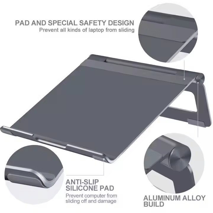 iDock Adjustable Multi - Angle Aluminum Notebook Laptop Computer Stand Fits MacBook Laptops up to 17 Inches - iDock Laptopstand