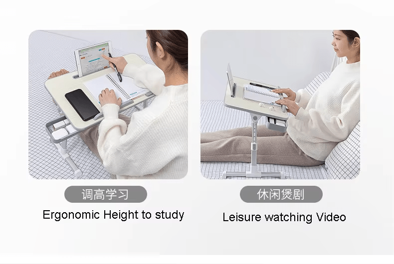 iDock Adjustable Table Stand with Storage Drawer Foldable Laptop Tray for Sofa Couch Floor Laptop Bed Tray Desk Laptop Stand - iDock Laptopstand