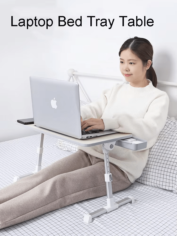 iDock Adjustable Table Stand with Storage Drawer Foldable Laptop Tray for Sofa Couch Floor Laptop Bed Tray Desk Laptop Stand - iDock Laptopstand