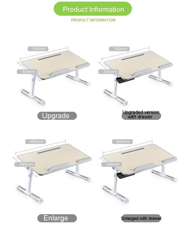 iDock Adjustable Table Stand with Storage Drawer Foldable Laptop Tray for Sofa Couch Floor Laptop Bed Tray Desk Laptop Stand - iDock Laptopstand