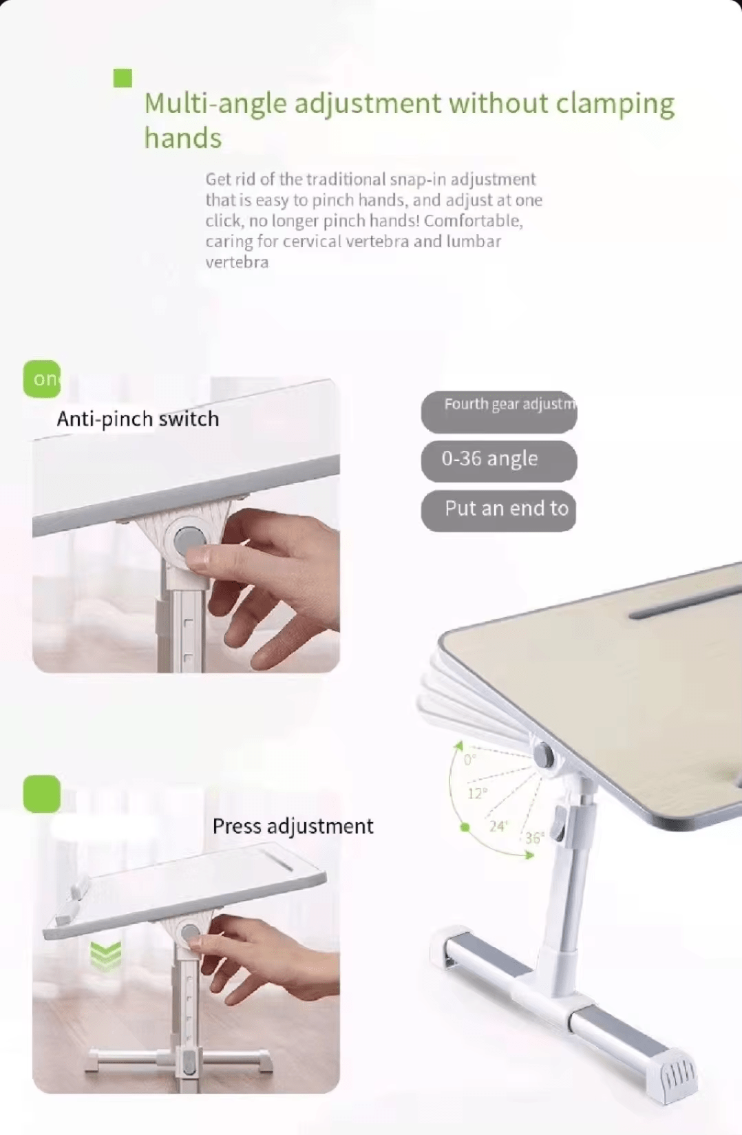 iDock Adjustable Table Stand with Storage Drawer Foldable Laptop Tray for Sofa Couch Floor Laptop Bed Tray Desk Laptop Stand - iDock Laptopstand