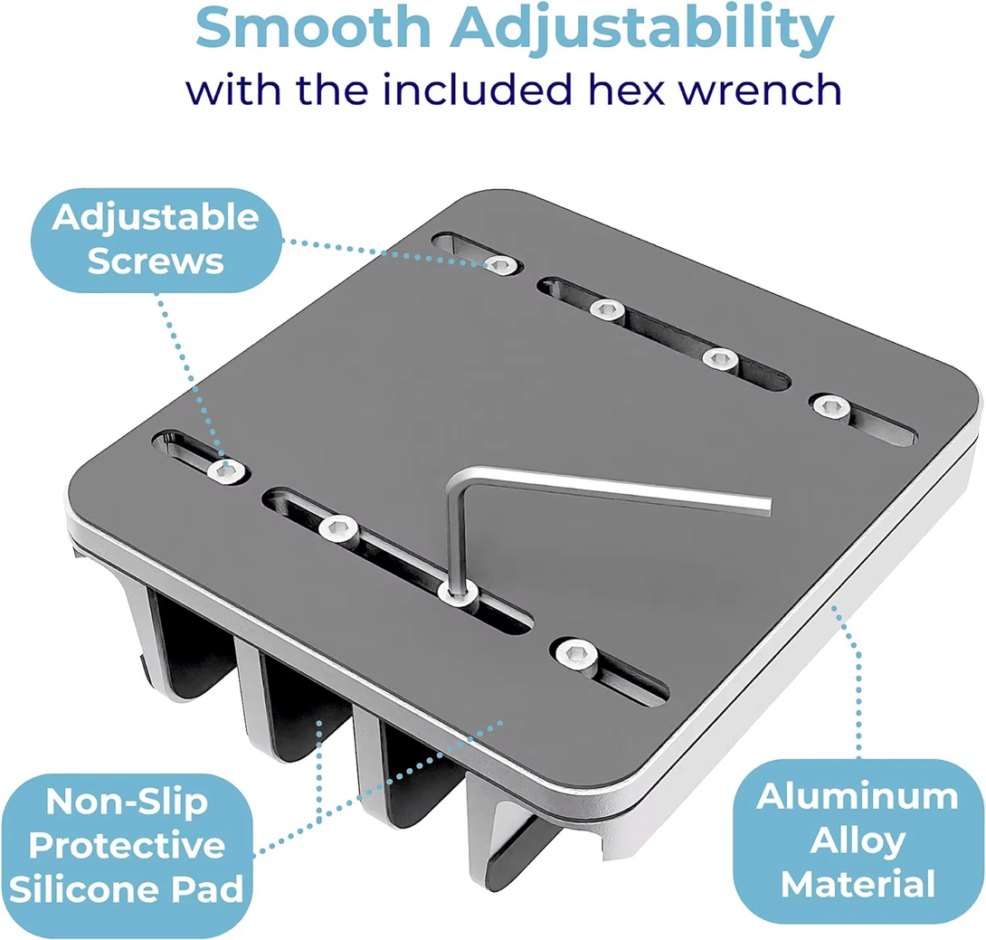 iDock Aluminium Material Bottom Adjustable Desktop Storage Stand Holder with 5 Slots Suitable For Laptop Tablet - iDock Laptopstand