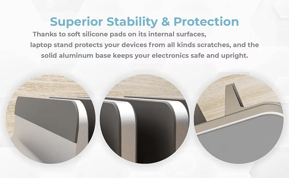 iDock Aluminium Material Bottom Adjustable Desktop Storage Stand Holder with 5 Slots Suitable For Laptop Tablet - iDock Laptopstand