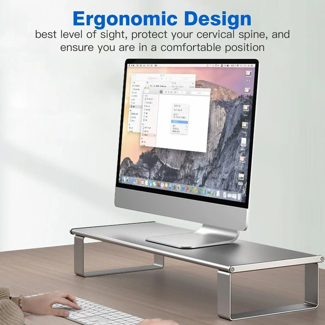 iDock Aluminum Alloy Desk Monitor Stand with 3.0 USB HUB Wireless Charging Monitor Stand - iDock Laptopstand