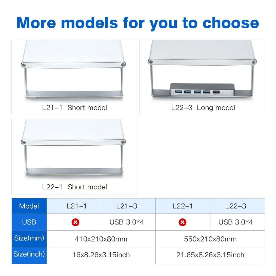 iDock Aluminum Alloy Desk Monitor Stand with 3.0 USB HUB Wireless Charging Monitor Stand - iDock Laptopstand