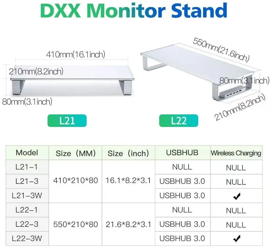 iDock Aluminum Alloy Desk Monitor Stand with 3.0 USB HUB Wireless Charging Monitor Stand - iDock Laptopstand
