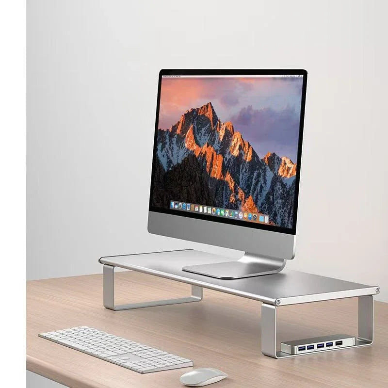 iDock Aluminum Alloy Desk Monitor Stand with 3.0 USB HUB Wireless Charging Monitor Stand - iDock Laptopstand