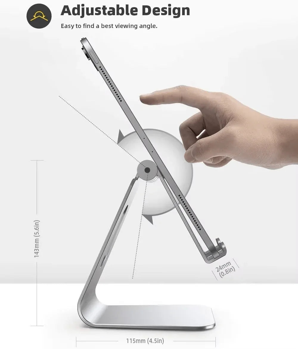 iDock Aluminum Alloy Multi - Angle Adjustable Desktop Tablet Stand Holder Compatible with Tablets - iDock Laptopstand