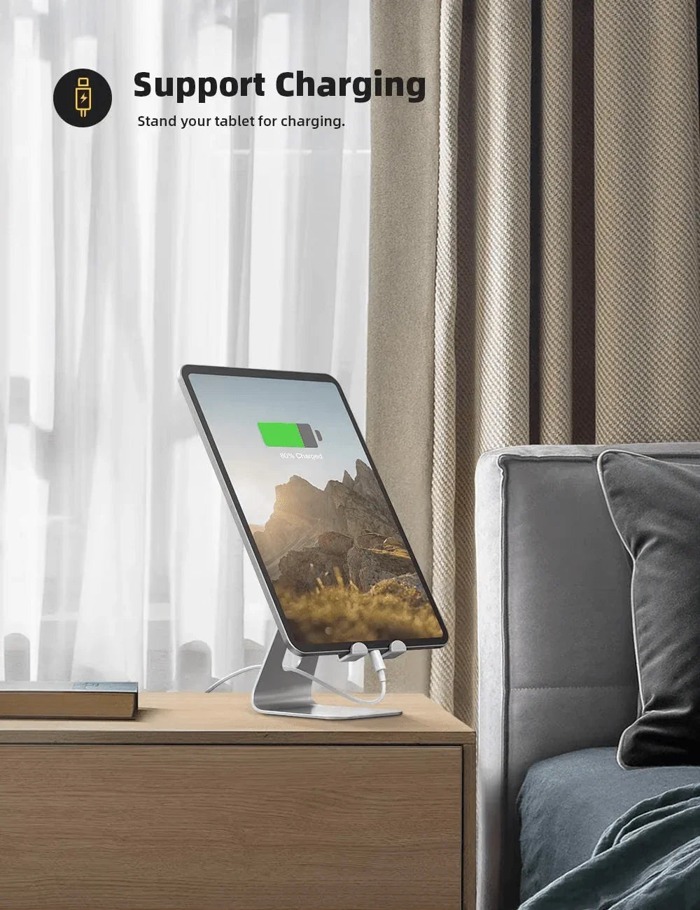 iDock Aluminum Alloy Multi - Angle Adjustable Desktop Tablet Stand Holder Compatible with Tablets - iDock Laptopstand