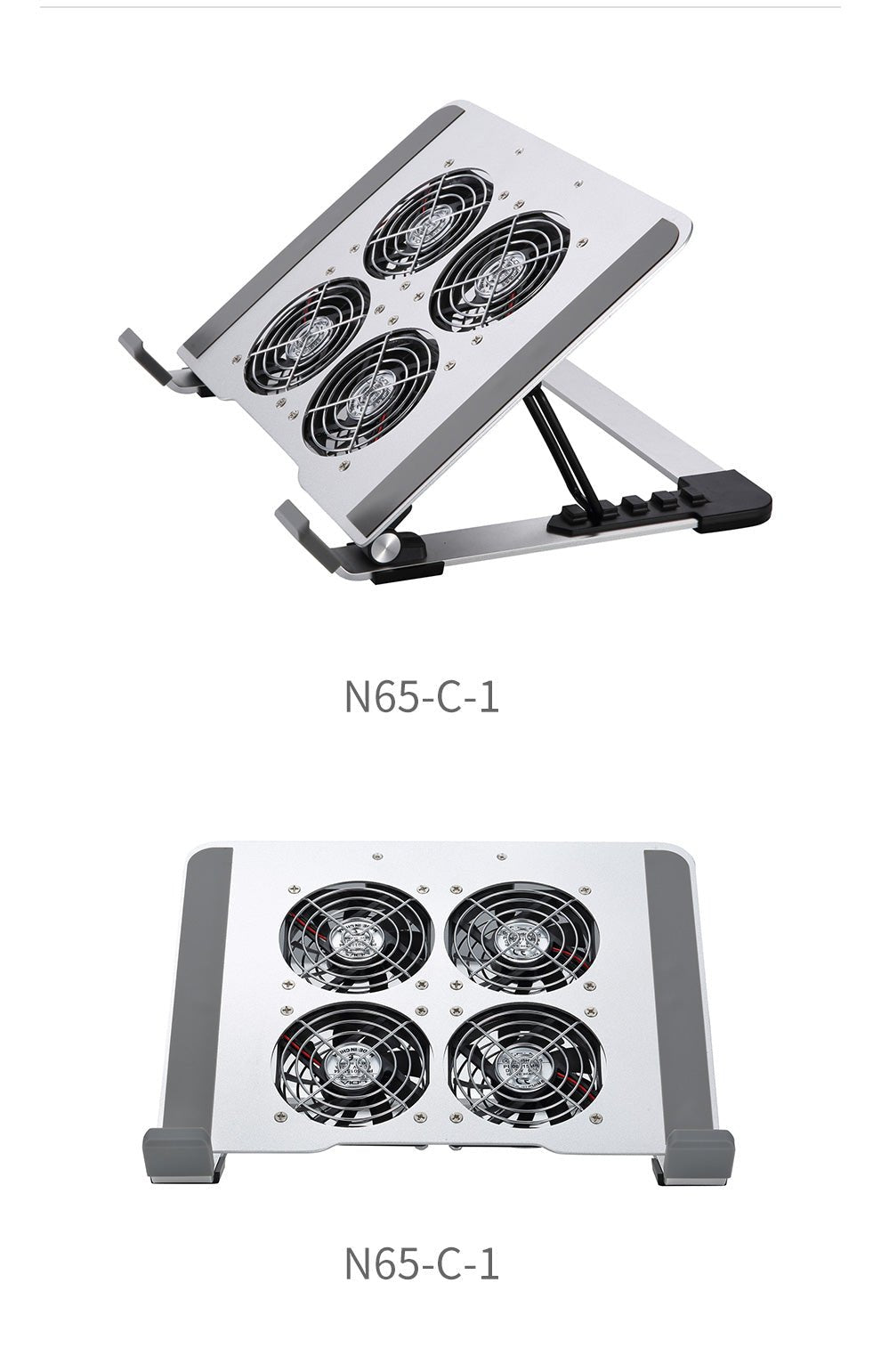 iDock Aluminum Alloy Notebook Cooler stand Silent Fan Base Cooling Computer Lifting Stand USB Optional - iDock Laptopstand