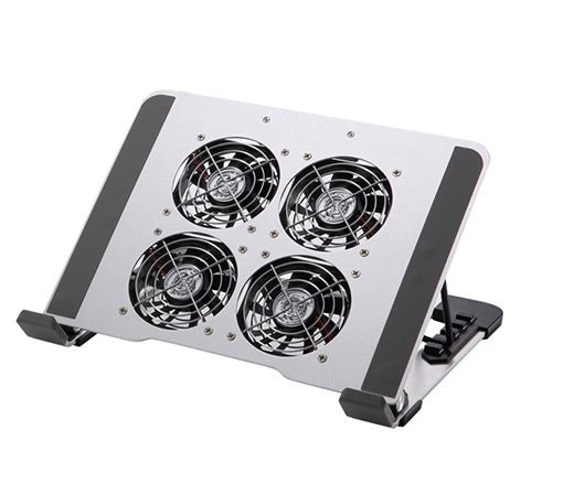 iDock Aluminum Alloy Notebook Cooler stand Silent Fan Base Cooling Computer Lifting Stand USB Optional - iDock Laptopstand