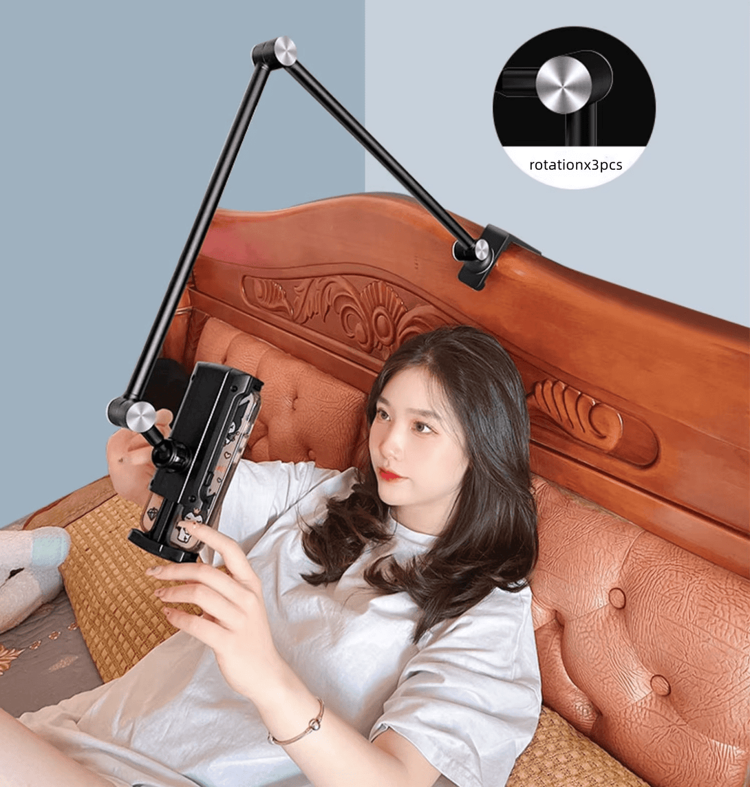 iDock Aluminum Long Arm Desktop Mount Holder for Bed Flexible Arm Clamp Clip Lazy Tablet Mobile Phone Stand Holder - iDock Laptopstand
