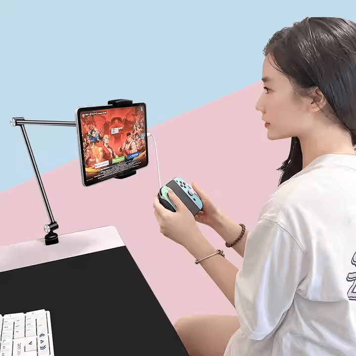 iDock Aluminum Long Arm Desktop Mount Holder for Bed Flexible Arm Clamp Clip Lazy Tablet Mobile Phone Stand Holder - iDock Laptopstand