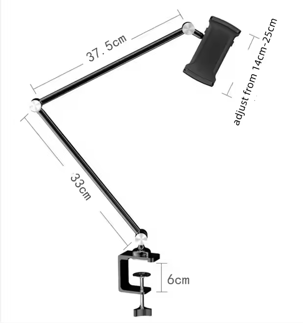 iDock Aluminum Long Arm Desktop Mount Holder for Bed Flexible Arm Clamp Clip Lazy Tablet Mobile Phone Stand Holder - iDock Laptopstand