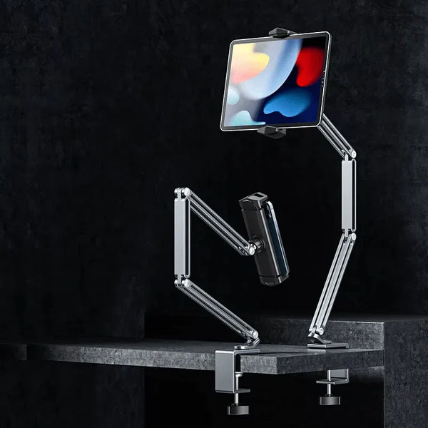 iDock Aluminum Long Arm Desktop Mount Holder for Bed Overhead Flexible Arm Clamp Clip Lazy Tablet Mobile Phone Stand Holder For Desk - iDock Laptopstand
