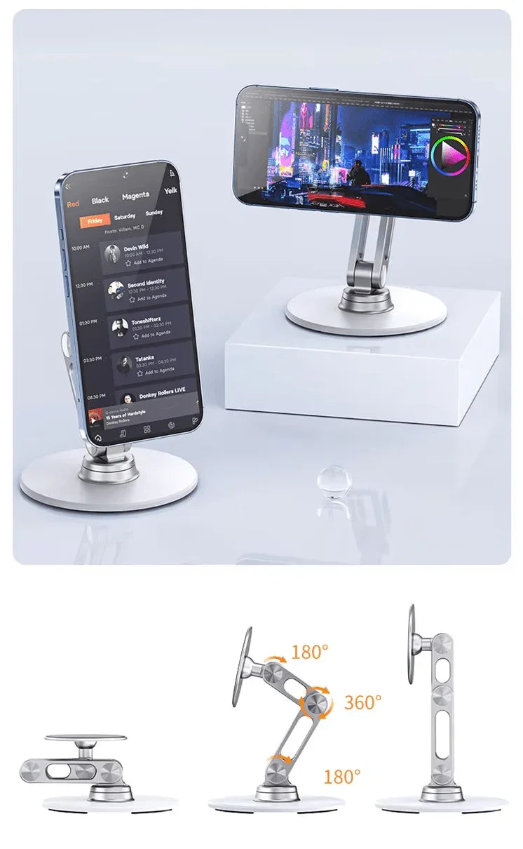 iDock Aluminum Magnetic Double Arm Adjustable 360 Rotatable Tablet Phone Stand Mobile Phone Holder - iDock Laptopstand