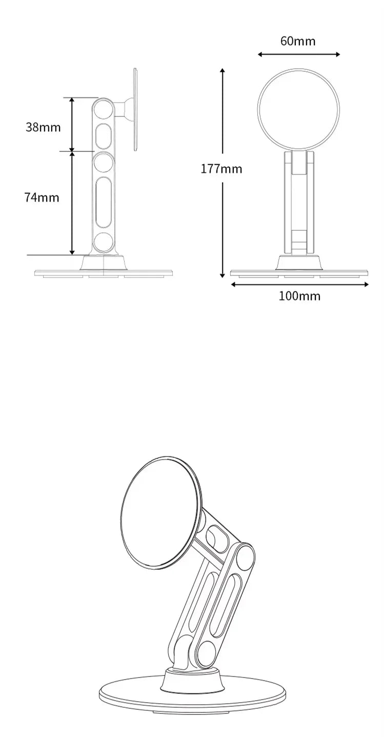 iDock Aluminum Magnetic Double Arm Adjustable 360 Rotatable Tablet Phone Stand Mobile Phone Holder - iDock Laptopstand