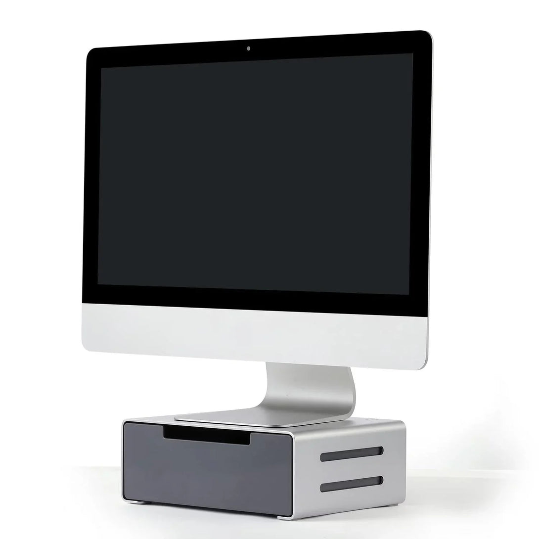 iDock Aluminum Monitor Holder with USB3.0 USB C With the Drawer Support Transfer Data Monitor Stand Riser - iDock Laptopstand