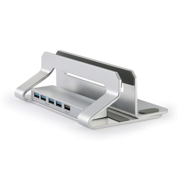iDock Aluminum Width Adjustable Vertical Desktop Holder Save Space for Desk Organizers and Storage Laptop Stand With 3.0 USB HUB - iDock Laptopstand