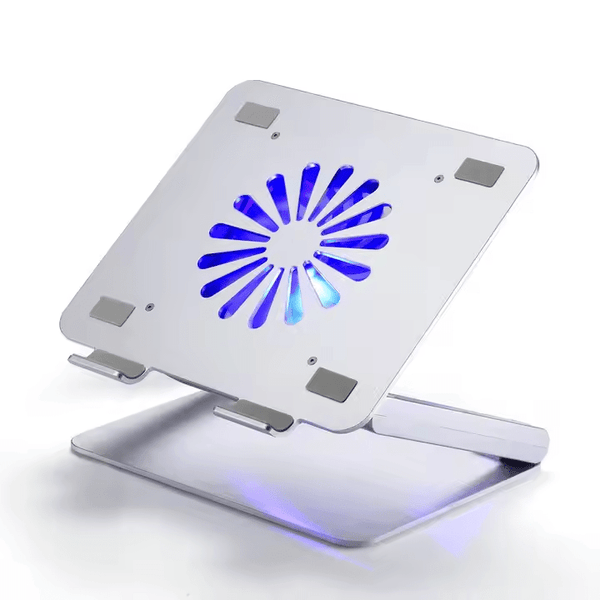iDock Angle Height Adjustable Foldable Aluminum Laptop Stand with Cooling Fan - iDock Laptopstand