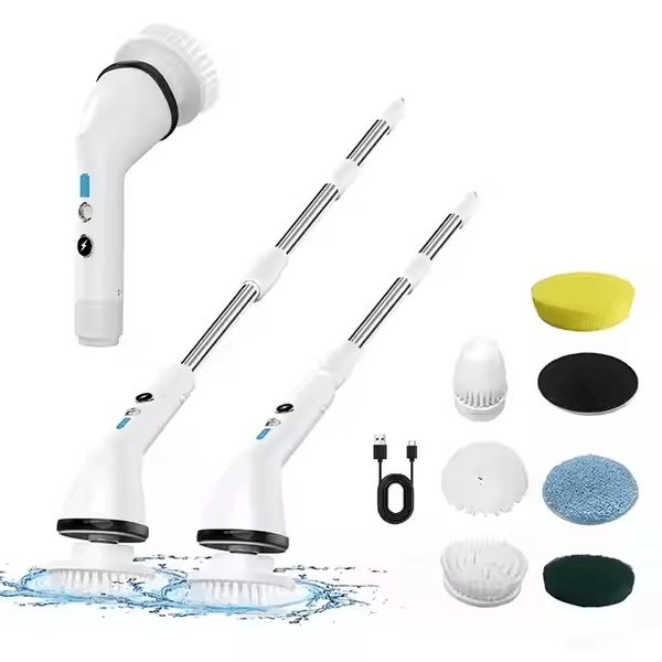 iDock Cordless Rechargeable Power Replaceable Cleaner Heads Electric Spin Scrubber Rotating Cleaning Brush for Floor Bathtub - iDock Laptopstand