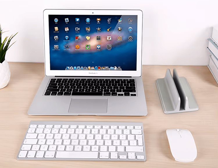 iDock Desktop Aluminum Adjustable Size Vertical Laptop Stand Fits for All MacBook Surface Chromebook and Gaming Laptops - iDock Laptopstand