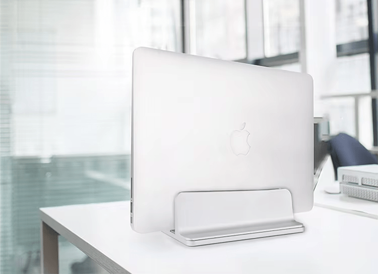 iDock Desktop Aluminum Adjustable Size Vertical Laptop Stand Fits for All MacBook Surface Chromebook and Gaming Laptops - iDock Laptopstand