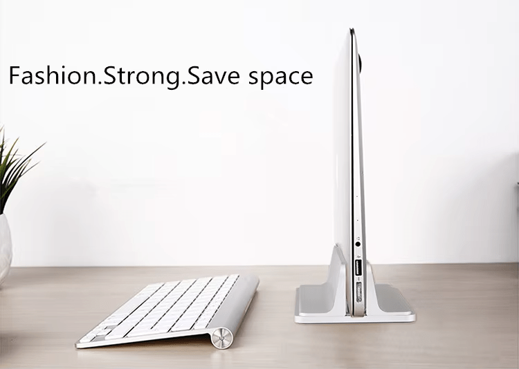 iDock Desktop Aluminum Adjustable Size Vertical Laptop Stand Fits for All MacBook Surface Chromebook and Gaming Laptops - iDock Laptopstand