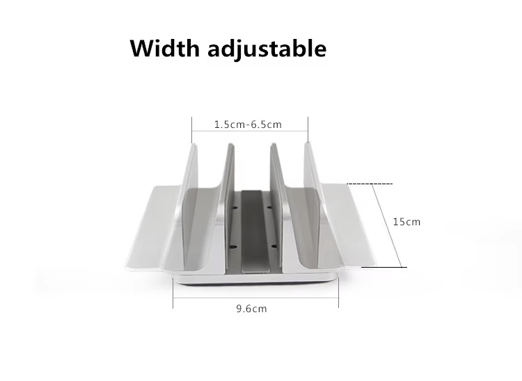 iDock Desktop Aluminum Adjustable Size Vertical Laptop Stand Fits for All MacBook Surface Chromebook and Gaming Laptops - iDock Laptopstand