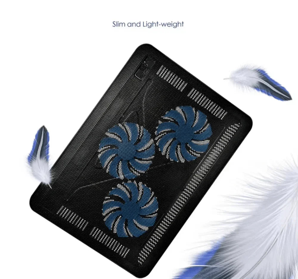 iDock Ergonomic 3 Fans Laptop Cooling Pad Portable Slim USB Powered Laptop Cooler for 15.6 - 17 Inch - iDock Laptopstand