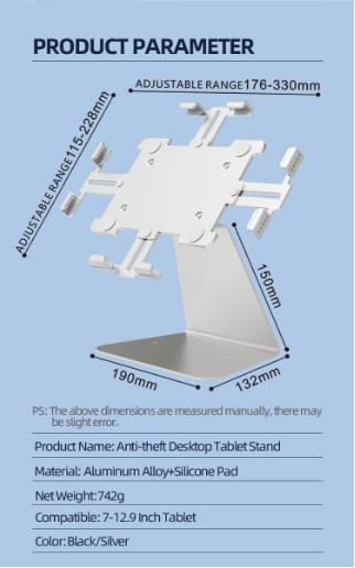 iDock Ergonomic 360 Degree Rotation Anti - theft Desktop Tablet Stand iPad Holder Applicable for Display Cashier Desk Restaurant - iDock Laptopstand