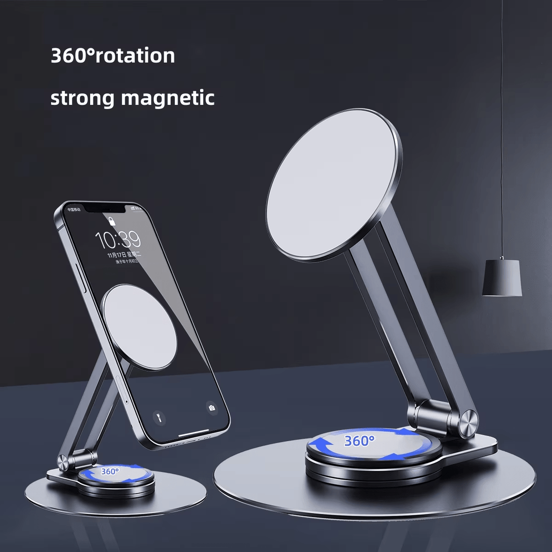 iDock Ergonomic 360 Degree Rotation Portable Folding Adjustable Aluminum Alloy Magnetic Phone Holder For iPhone 12 13 14 Pro Max - iDock Laptopstand