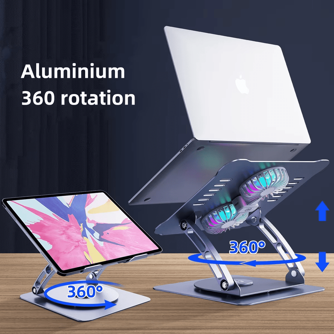 iDock Ergonomic 360 Rotation Adjustable Aluminium Alloy Folding Phone Holder For iPad Tablet Laptop - iDock Laptopstand