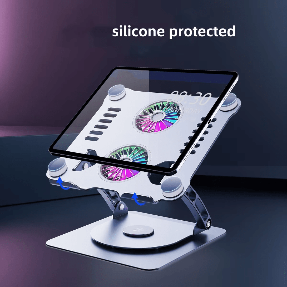 iDock Ergonomic 360 Rotation Adjustable Aluminium Alloy Folding Phone Holder For iPad Tablet Laptop - iDock Laptopstand