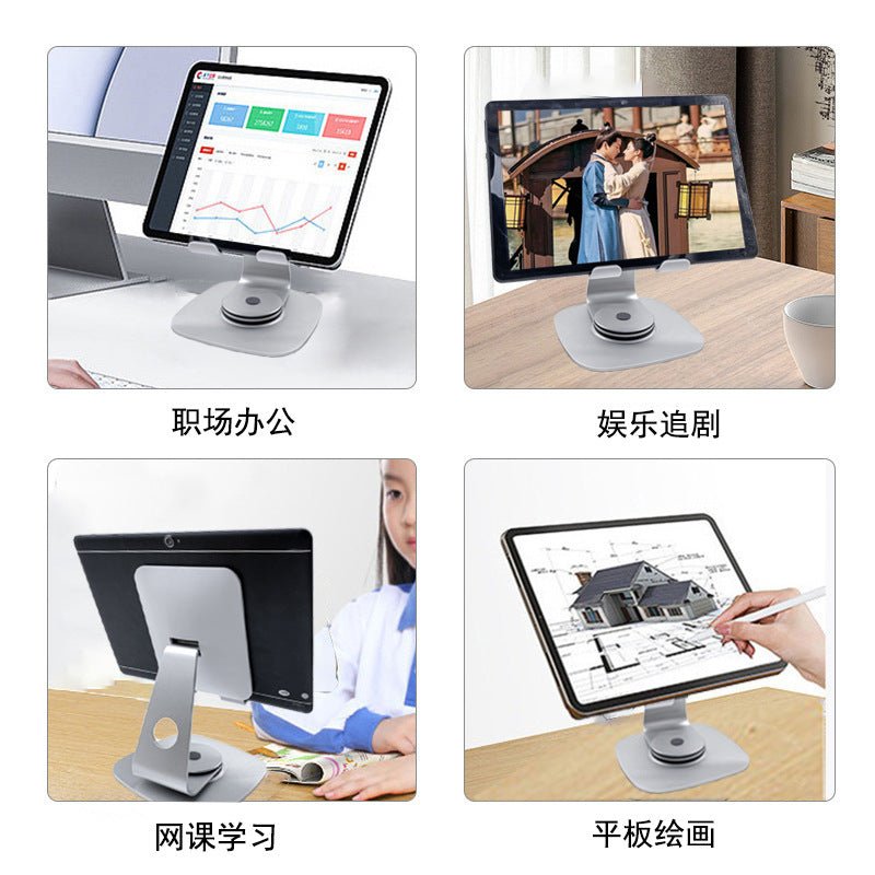 iDock Ergonomic 360° Rotation Portable Foldable Aluminum Alloy Desktop Tablet Stand Phone Holder - iDock Laptopstand
