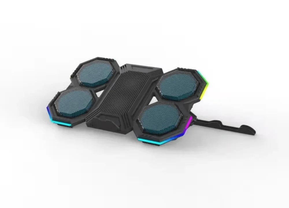 iDock Ergonomic 6 Fans Comfort Notebook Cooler RGB Gaming Laptop Cooler Laptop Cooling Pad with Phone Holder - iDock Laptopstand