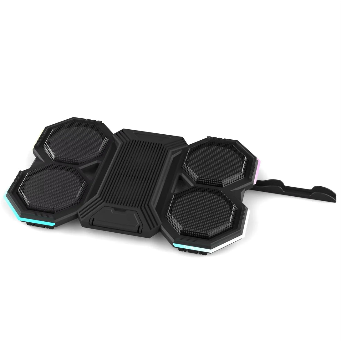iDock Ergonomic 6 Fans Comfort Notebook Cooler RGB Gaming Laptop Cooler Laptop Cooling Pad with Phone Holder - iDock Laptopstand