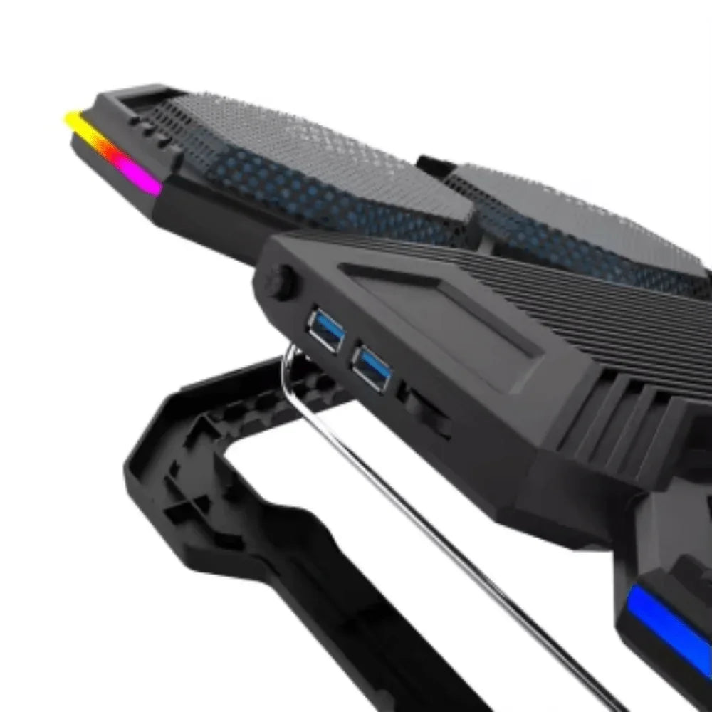 iDock Ergonomic 6 Fans Comfort Notebook Cooler RGB Gaming Laptop Cooler Laptop Cooling Pad with Phone Holder - iDock Laptopstand