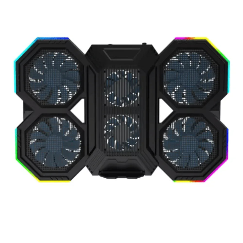 iDock Ergonomic 6 Fans Comfort Notebook Cooler RGB Gaming Laptop Cooler Laptop Cooling Pad with Phone Holder - iDock Laptopstand