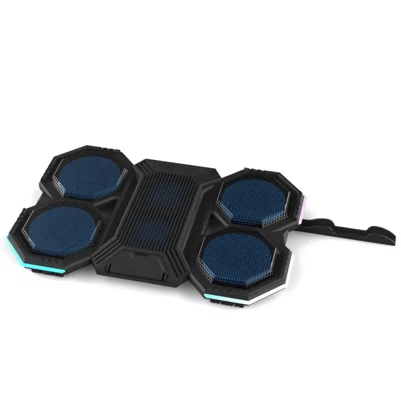 iDock Ergonomic 6 Fans Comfort Notebook Cooler RGB Gaming Laptop Cooler Laptop Cooling Pad with Phone Holder - iDock Laptopstand