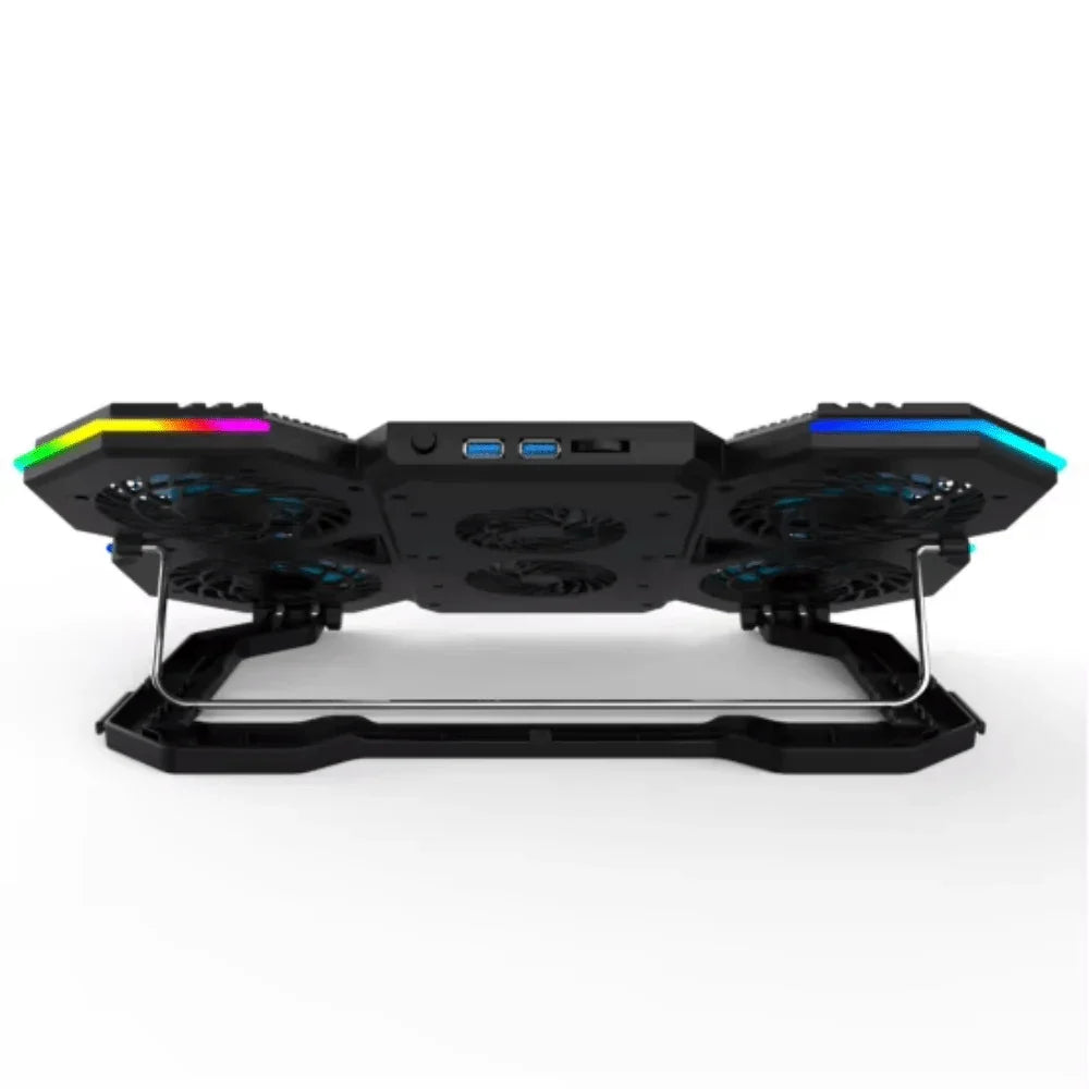 iDock Ergonomic 6 Fans Comfort Notebook Cooler RGB Gaming Laptop Cooler Laptop Cooling Pad with Phone Holder - iDock Laptopstand