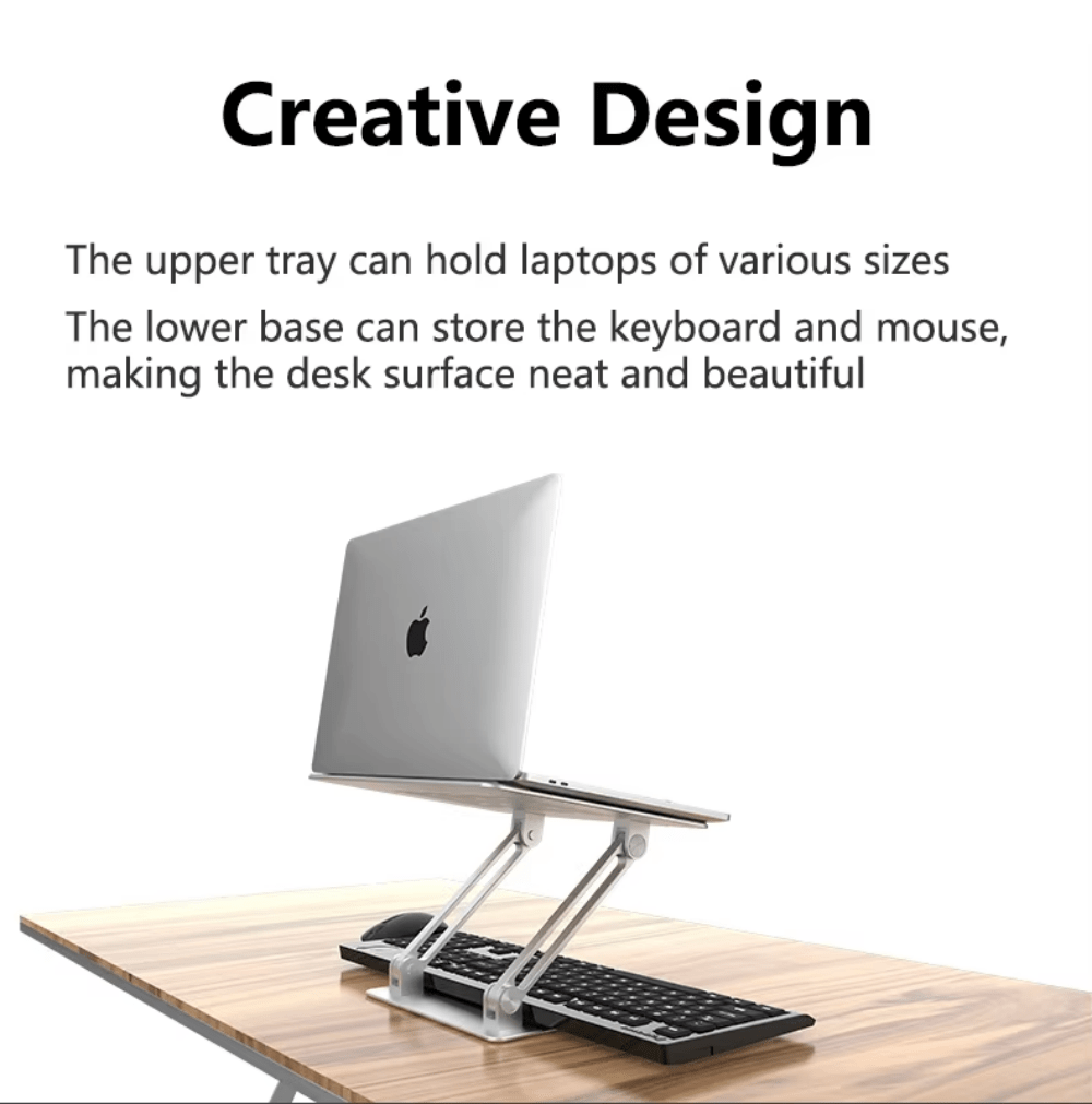 iDock Ergonomic Adjustable Aluminum Notebook Holder for Desk Compatible for 10 - 15.6 inch Laptop Stand - iDock Laptopstand