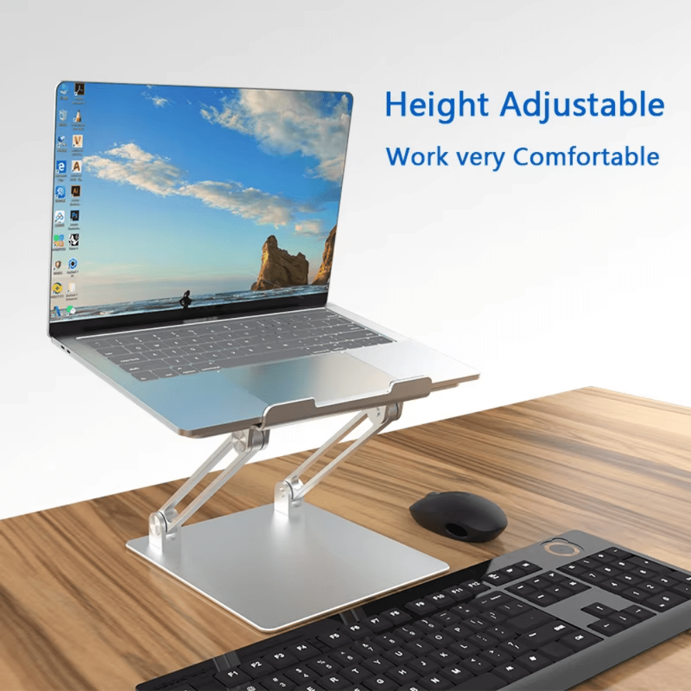 iDock Ergonomic Adjustable Aluminum Notebook Holder for Desk Compatible for 10 - 15.6 inch Laptop Stand - iDock Laptopstand