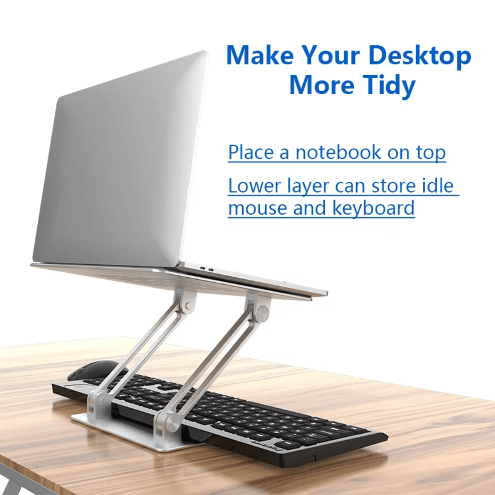 iDock Ergonomic Adjustable Aluminum Notebook Holder for Desk Compatible for 10 - 15.6 inch Laptop Stand - iDock Laptopstand