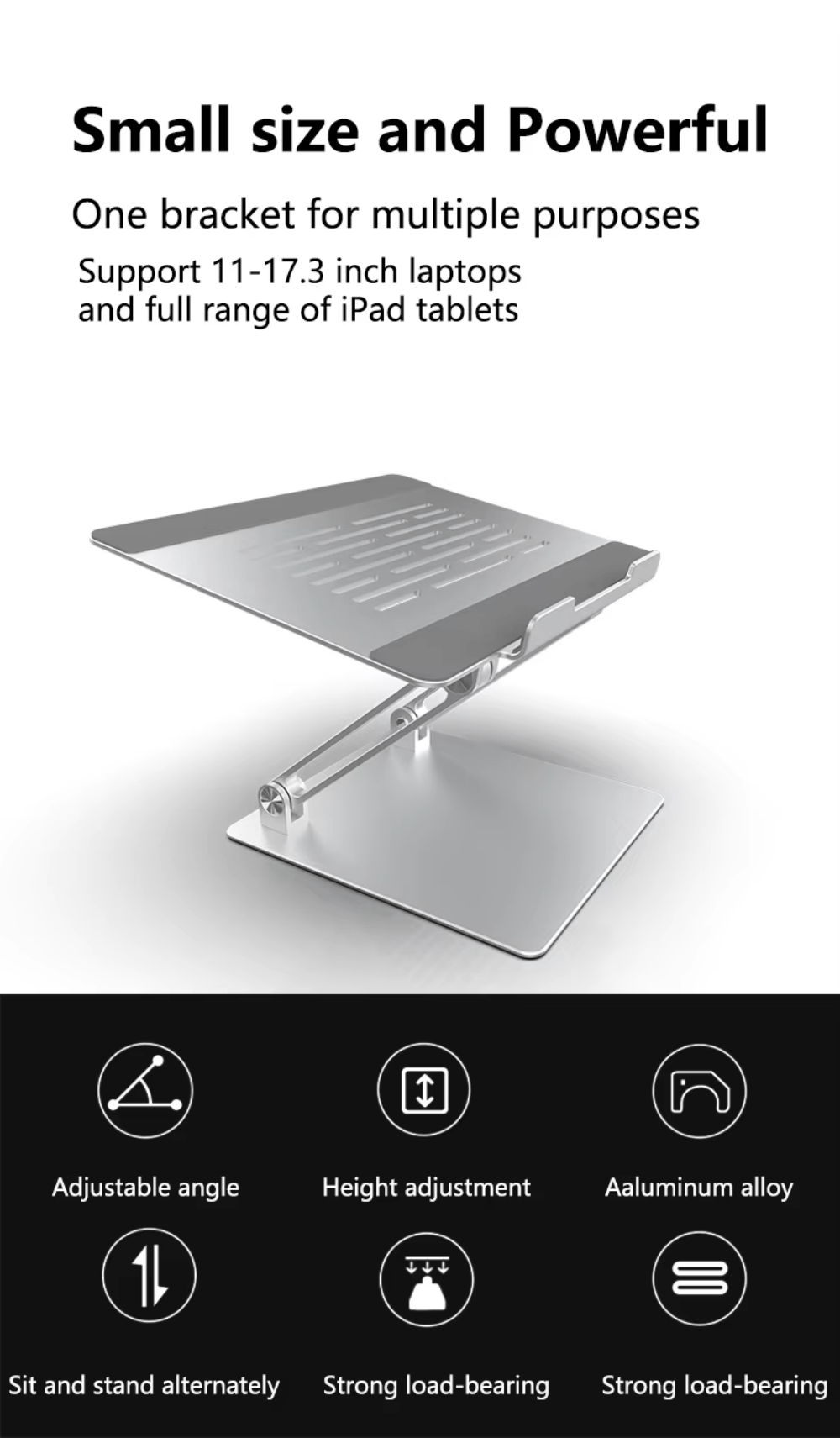 iDock Ergonomic Adjustable Aluminum Notebook Holder for Desk Compatible for 10 - 15.6 inch Laptop Stand - iDock Laptopstand